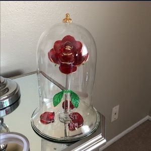 Disneyland Beauty and the Beast Glass Rose